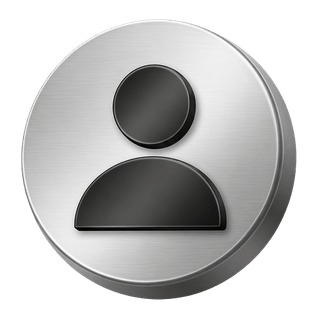 Decorative 3D silver avatar icon for a user profile on the FAQ page