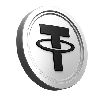 USDT Tether coin graphic featured in the trust section of the trading community